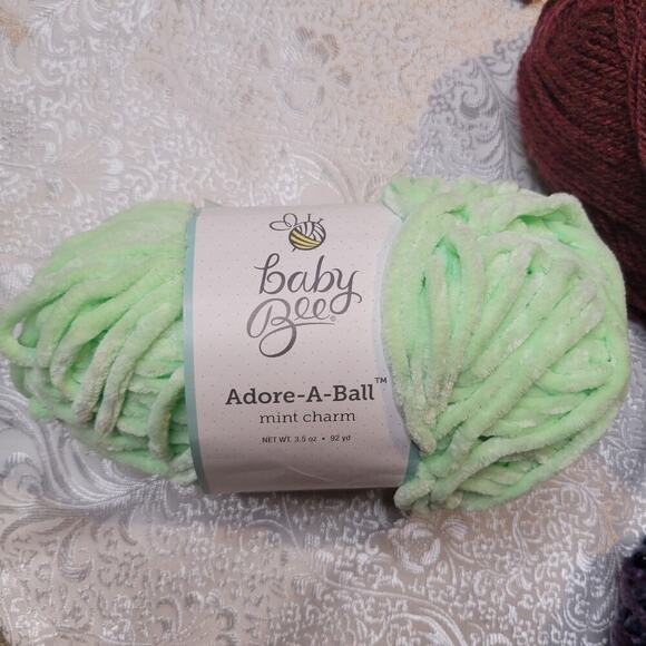 Mixed LOT yarn 6 skeins green gray purple Baby Bee blanket‎ Patons Chunky Tweed - Picture 8 of 10